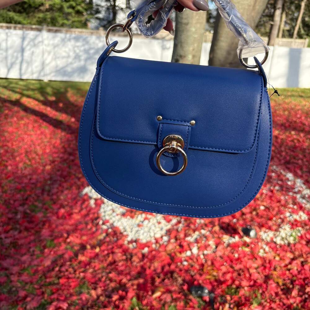 Badgley Mischka  Blue Saddle Purse New